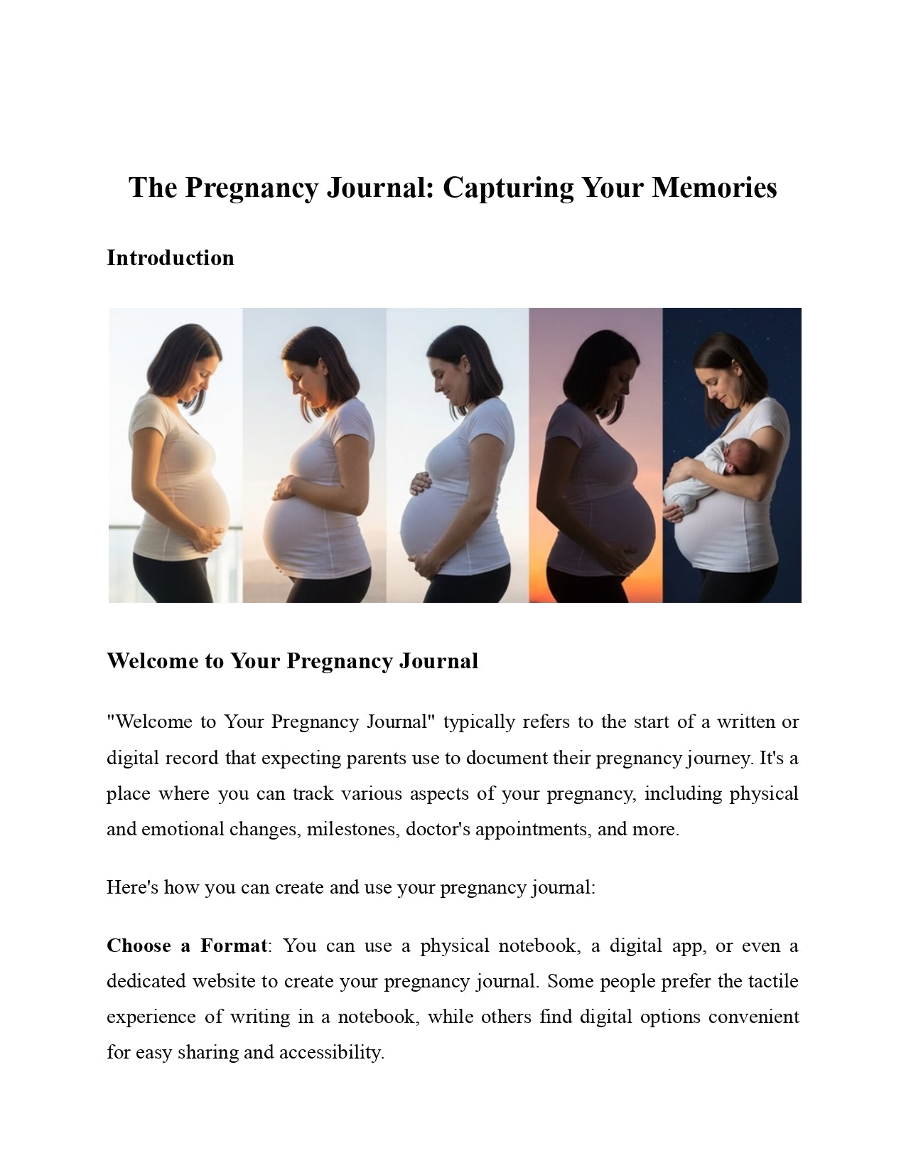 The Pregnancy Journal: Capturing Your Memories